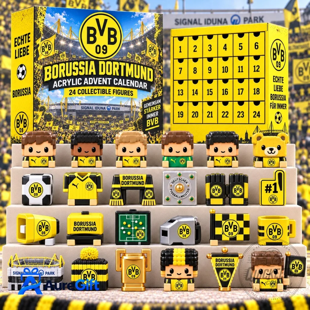 Borussia Dortmund Acrylic Advent Calendar 24 Collectible Figures Gift Box Borussia Dortmund Acrylic Advent Calendar 24 Collectible Figures Gift Box
