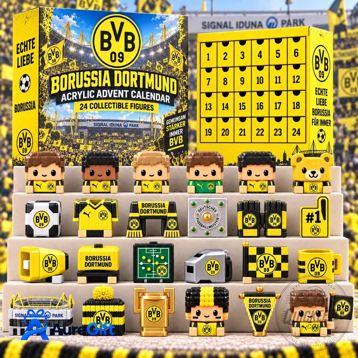 Borussia Dortmund Acrylic Advent Calendar 24 Collectible Figures Gift Box