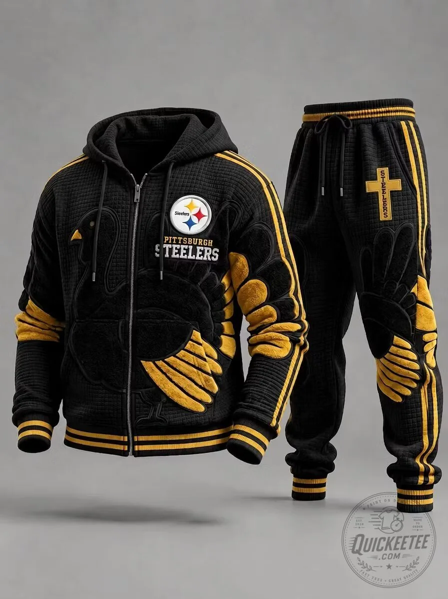 Pittsburgh Steelers Thanksgiving Turkey Football Team Hoodie and Sweatpants Set