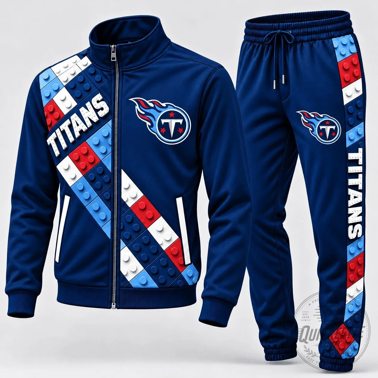 Tennessee Titans National Football League Block Fusion Tracksuit Jacket and Pants Set