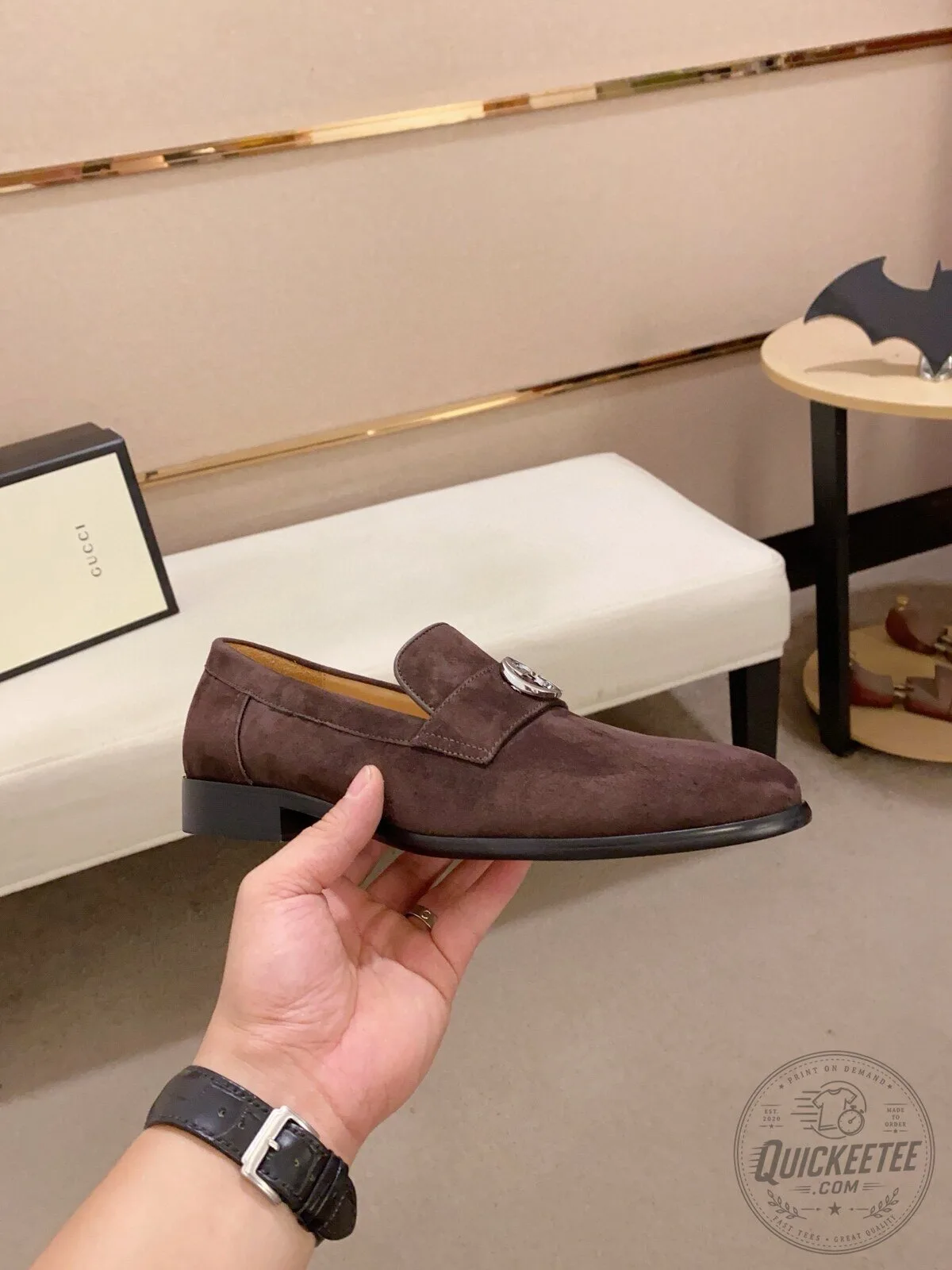 Men's Loafer Shoes in Brown Suede with Horsebit Detail by Gucci 11 Men