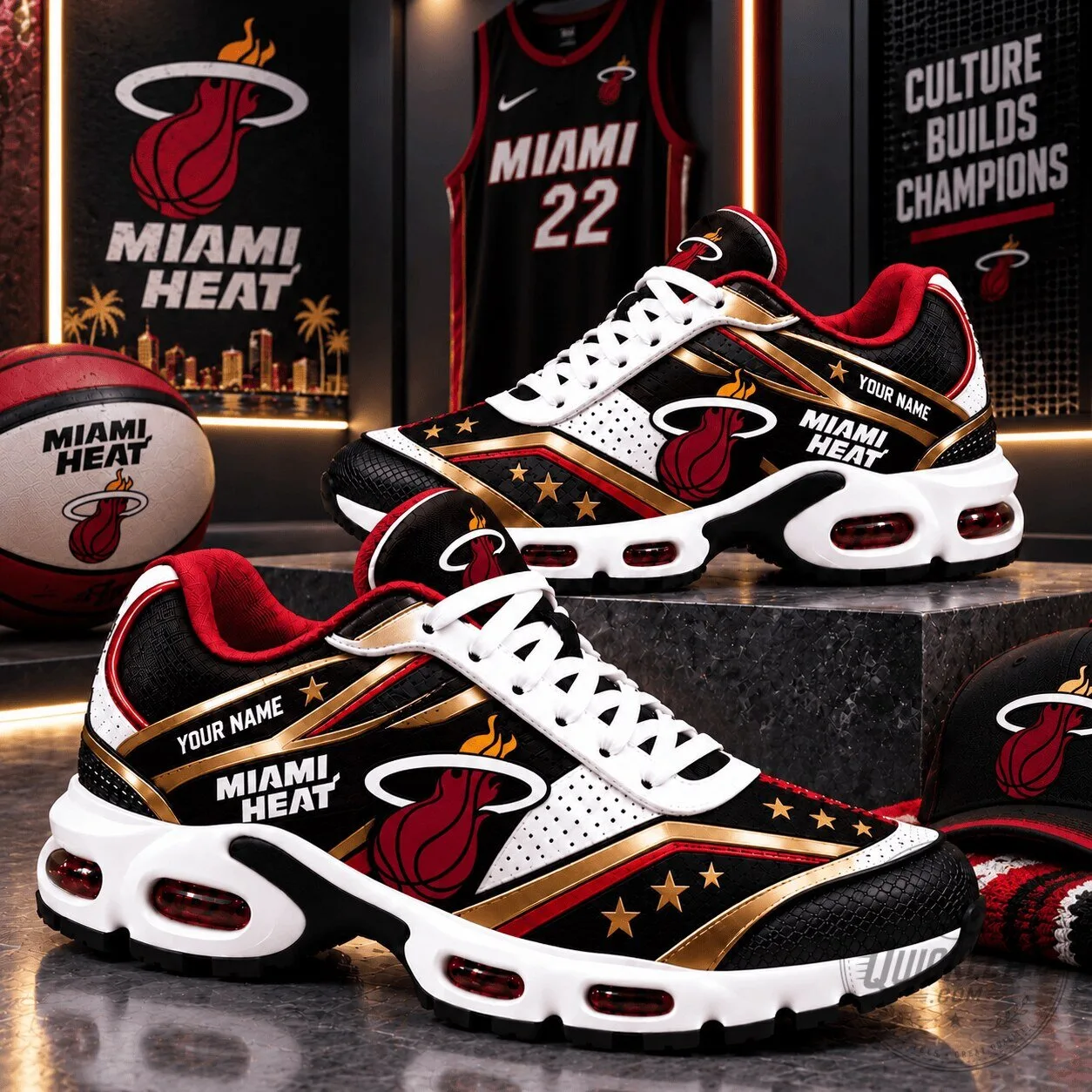 Miami Heat NBA Basketball Team Custom Name Air Max Plus Shoes