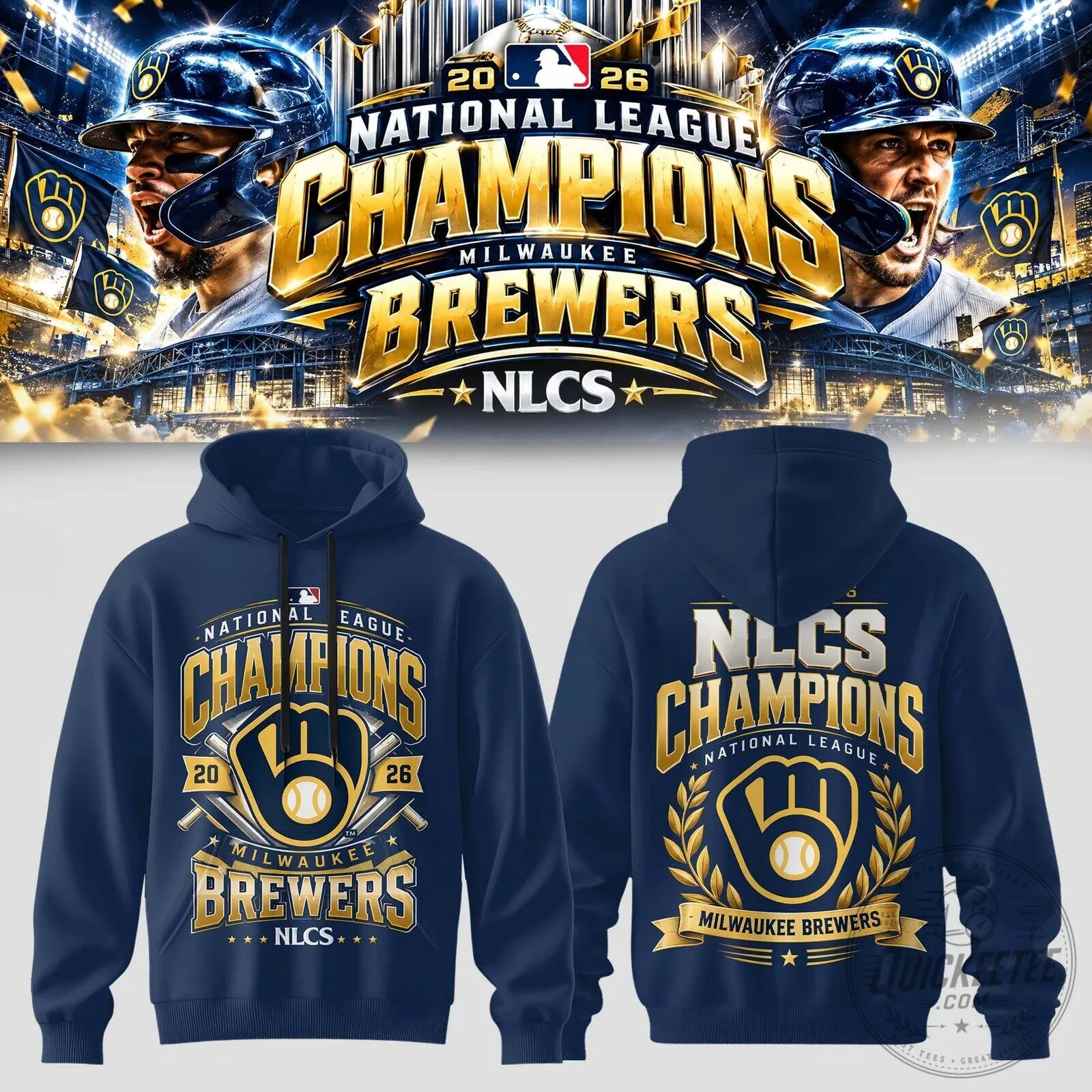 Milwaukee Brewers National League Champions 2026 Baseball Hoodie