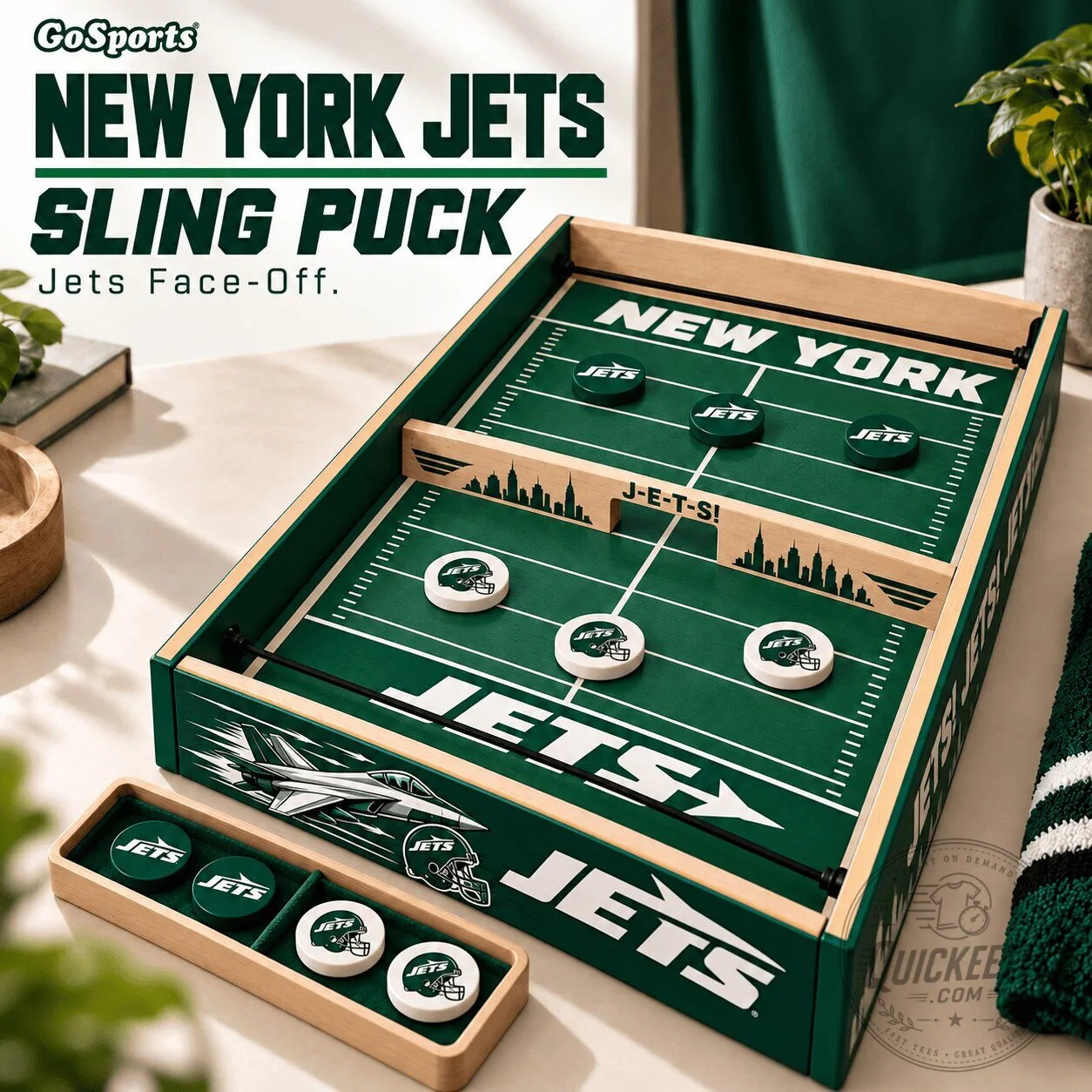 New York Jets Sling Puck Game Set - Fast-Paced Tabletop Board Game 3 New York Jets Sling Puck Game Set - Fast-Paced Tabletop Board Game