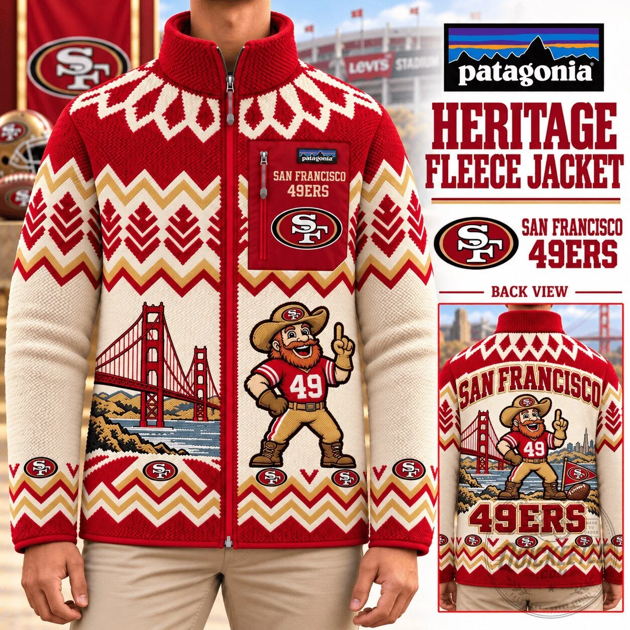 San Francisco 49ers Heritage Fleece Jacket for Men and Women