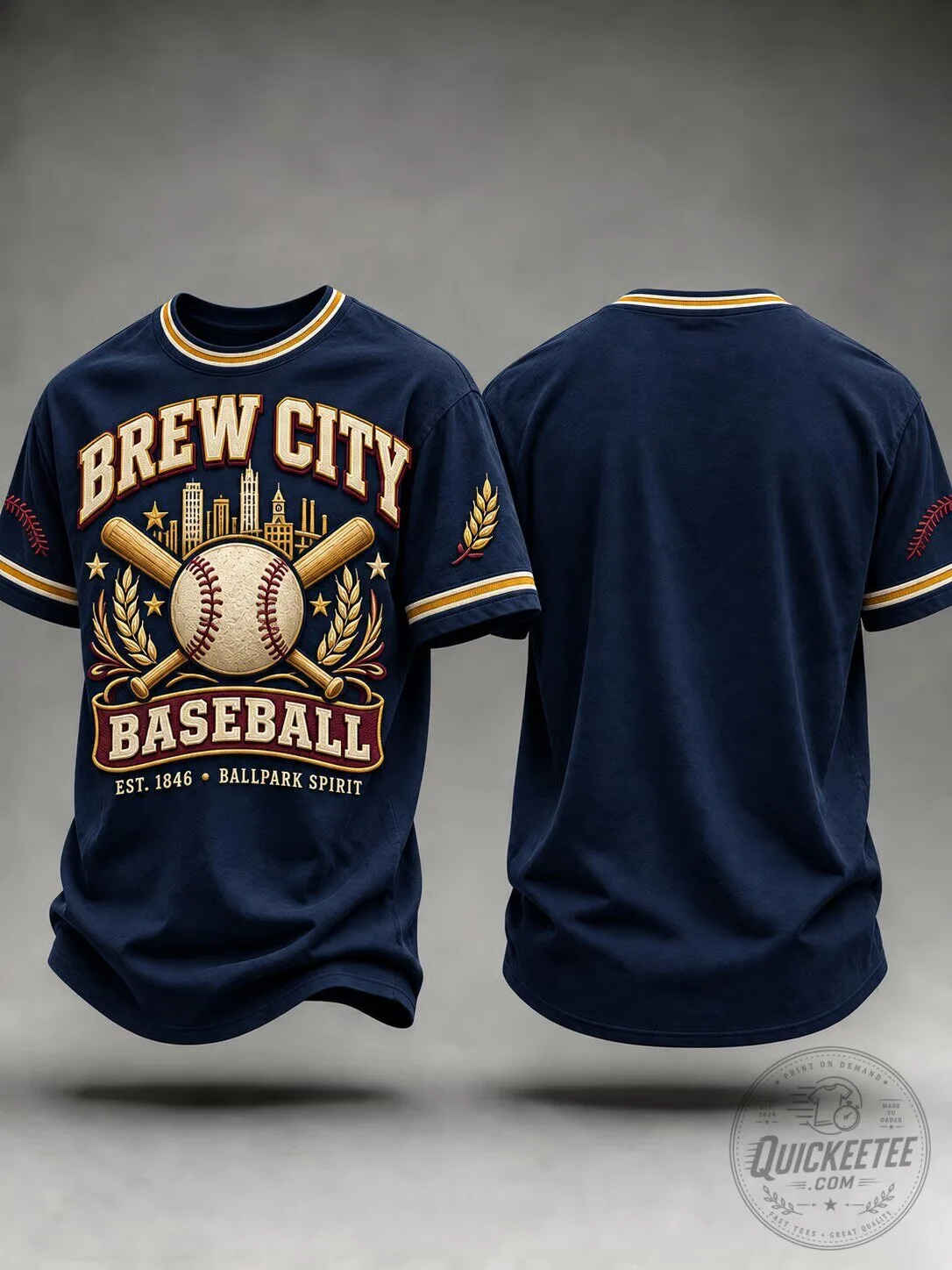 Brew City Baseball Est 1846 Ballpark Spirit Graphic T-Shirt