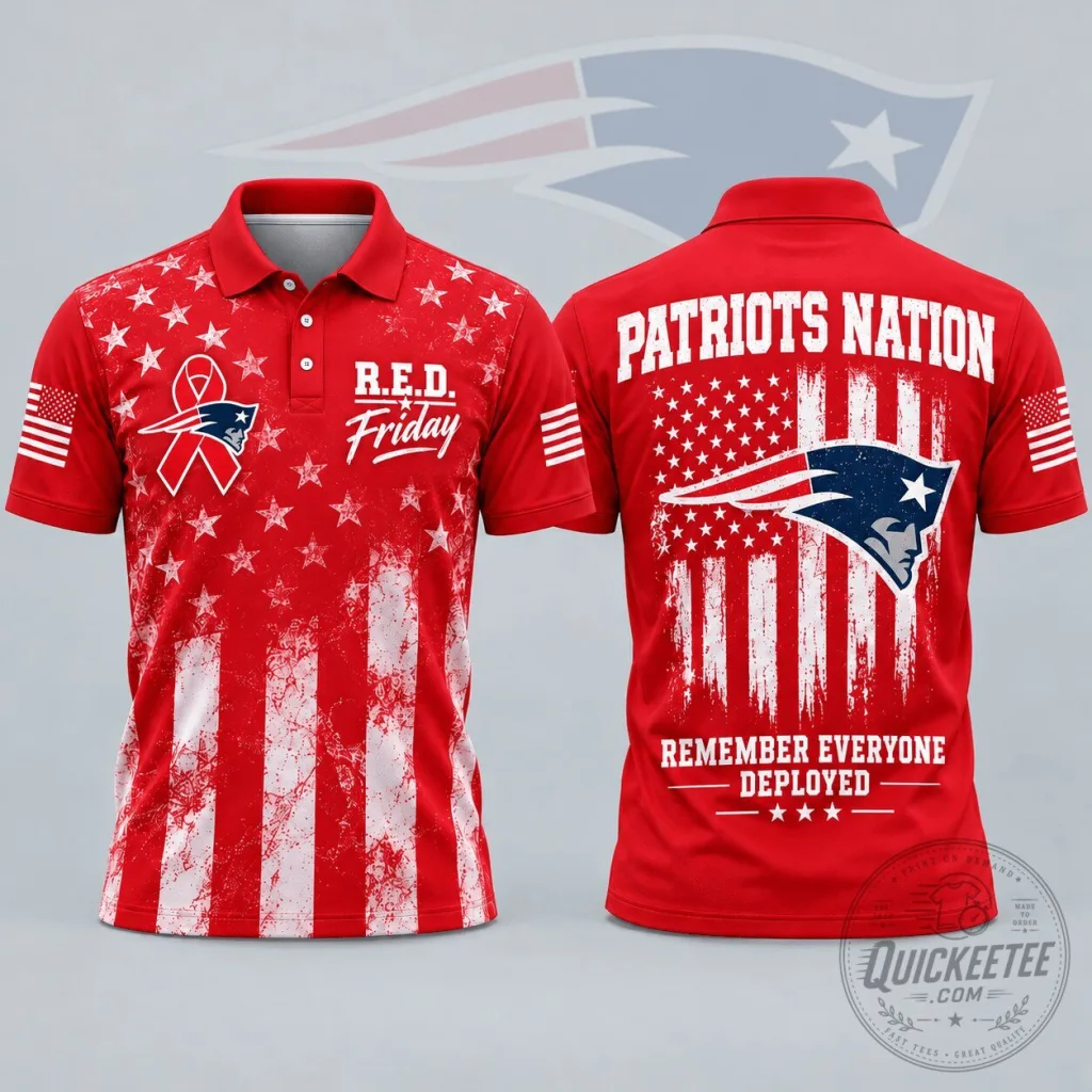 New England Patriots Remember Everyone Deployed R.E.D. Friday Polo Shirt 9 New England Patriots Remember Everyone Deployed R.E.D. Friday Polo Shirt