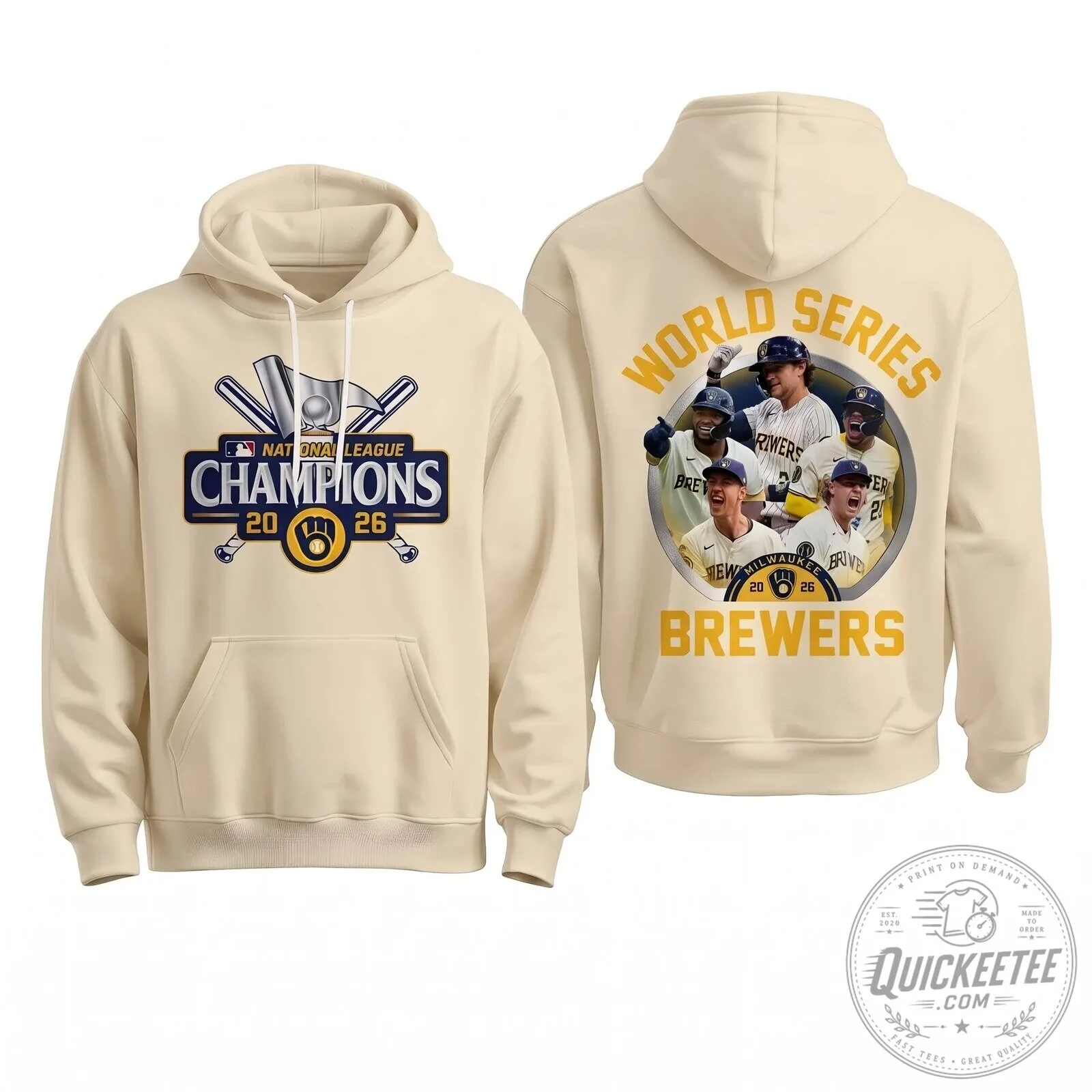 Milwaukee Brewers 2026 National League Champions World Series Hoodie 9 Milwaukee Brewers 2026 National League Champions World Series Hoodie