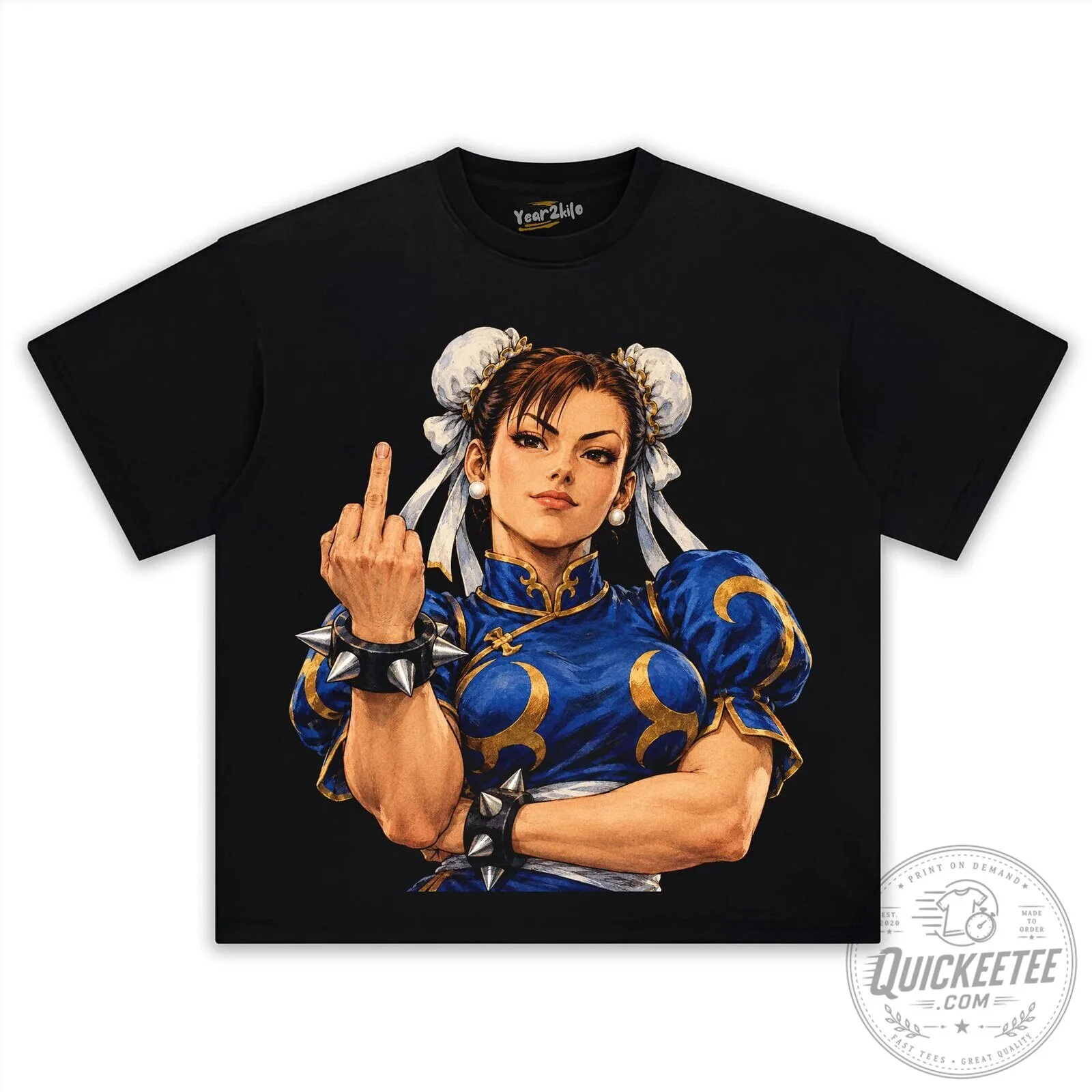 Chun-Li Middle Finger Street Fighter Video Game T-Shirt