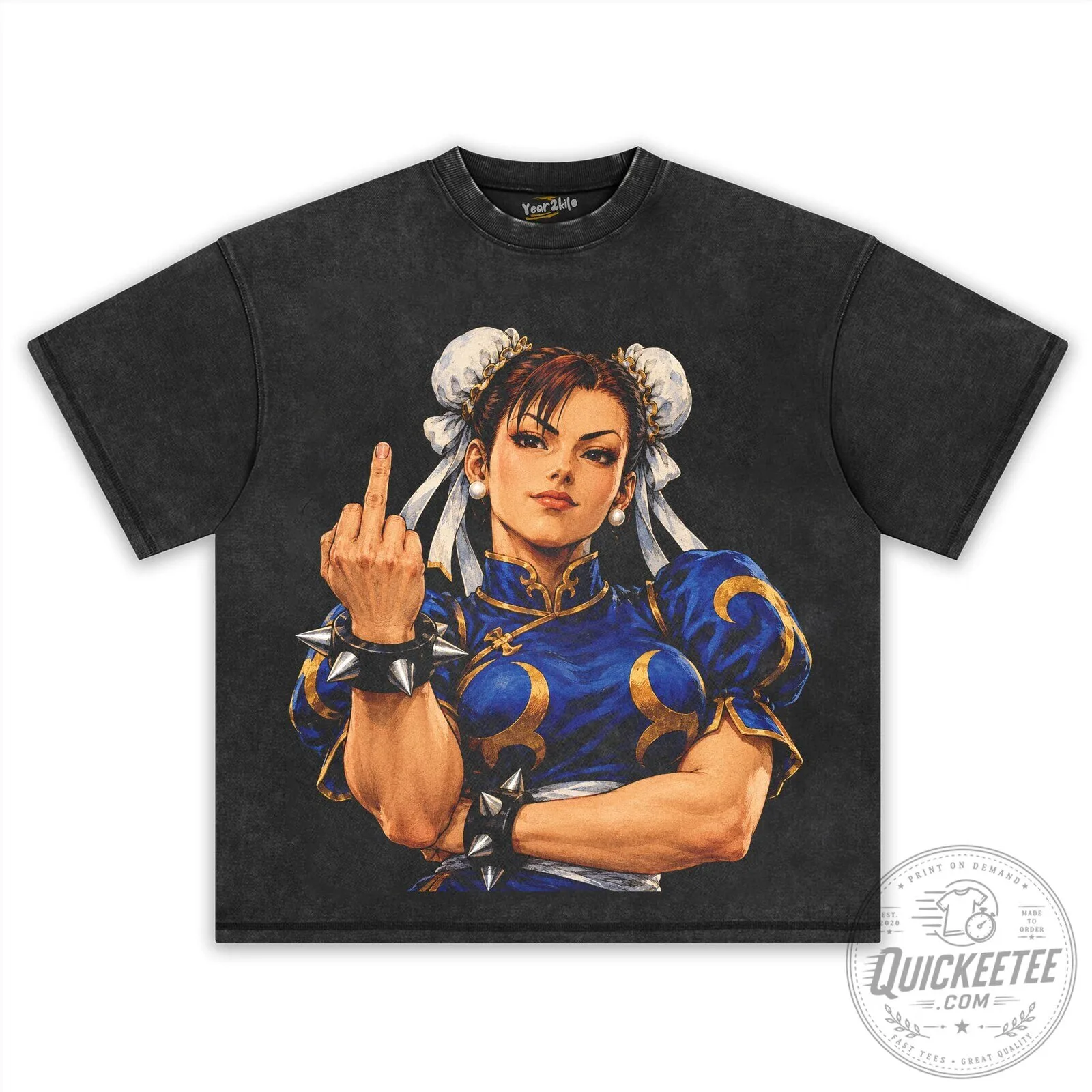 Chun-Li Middle Finger Street Fighter Video Game T-Shirt 11 Chun-Li Middle Finger Street Fighter Video Game T-Shirt