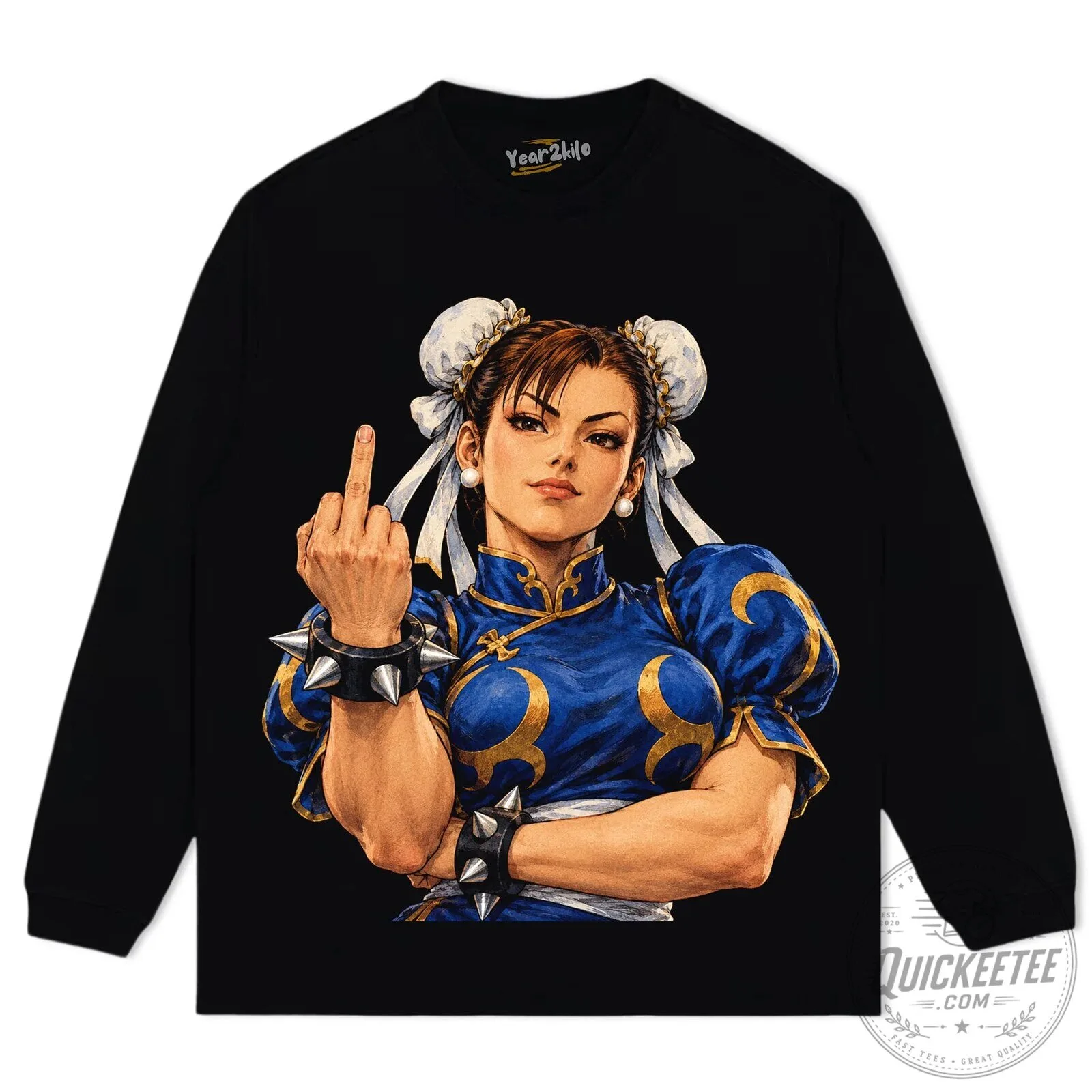 Chun-Li Middle Finger Street Fighter Video Game T-Shirt 13 Chun-Li Middle Finger Street Fighter Video Game T-Shirt