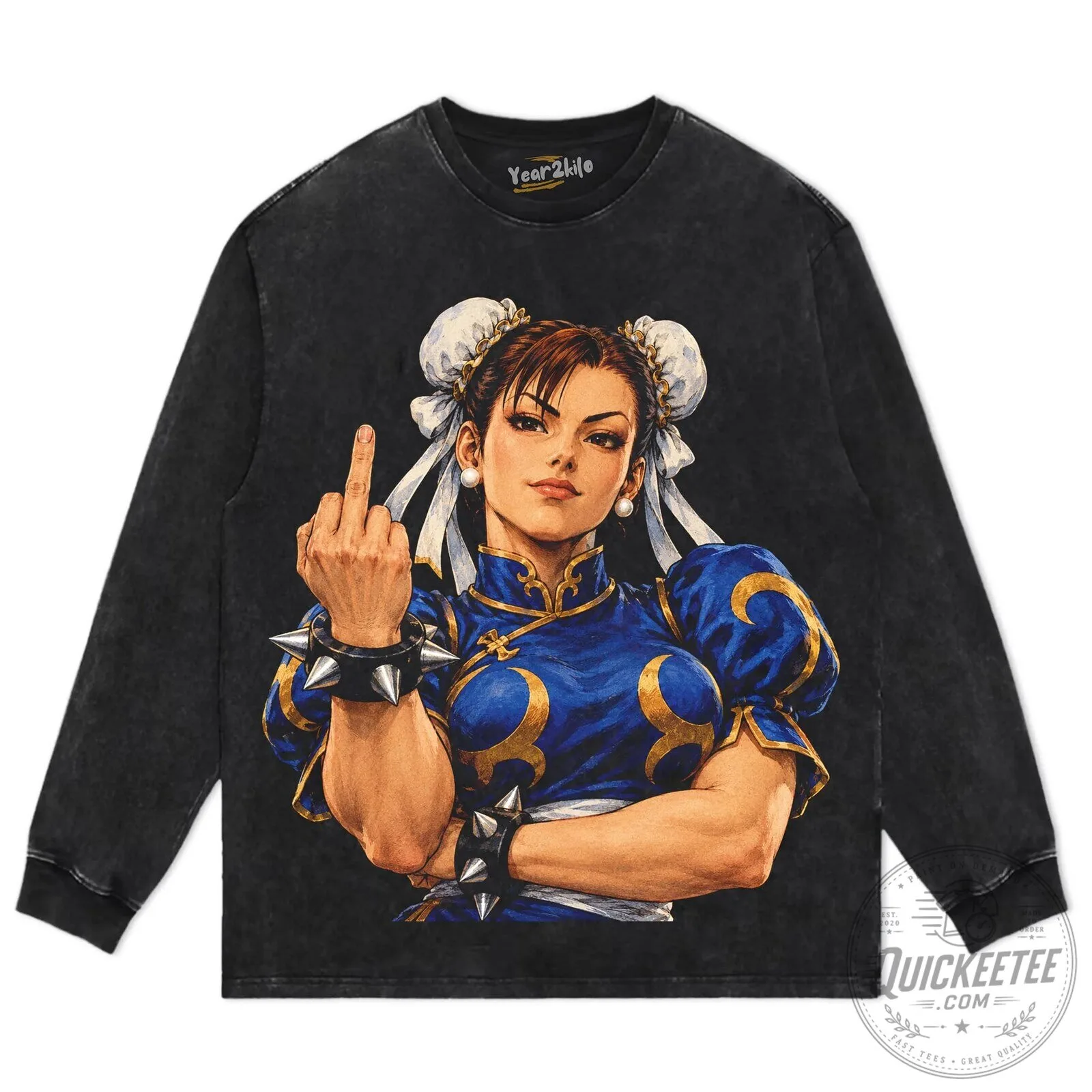 Chun-Li Middle Finger Street Fighter Video Game T-Shirt 14 Chun-Li Middle Finger Street Fighter Video Game T-Shirt