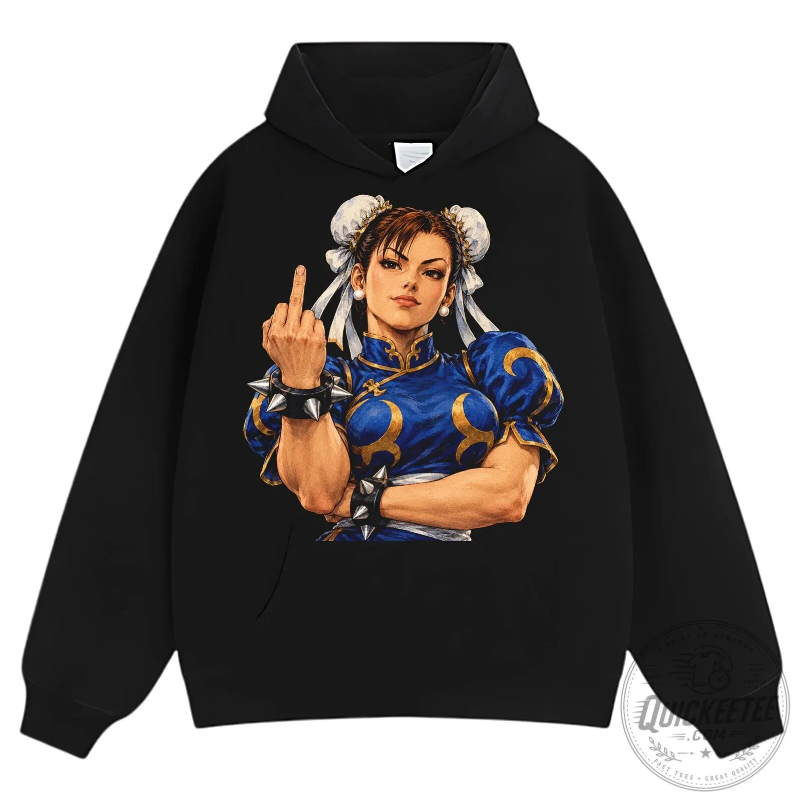 Chun-Li Middle Finger Street Fighter Video Game T-Shirt 15 Chun-Li Middle Finger Street Fighter Video Game T-Shirt