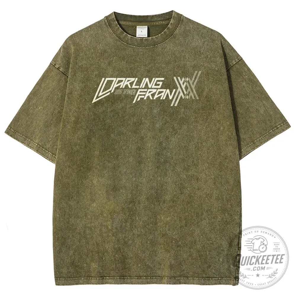 Darling in the Franxx Anime Logo Distressed Washed T-Shirt