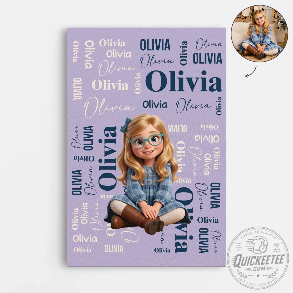 Personalized Olivia Name Canvas Wall Art for Girls, Custom Kids Room Decor Personalized Olivia Name Canvas Wall Art for Girls, Custom Kids Room Decor