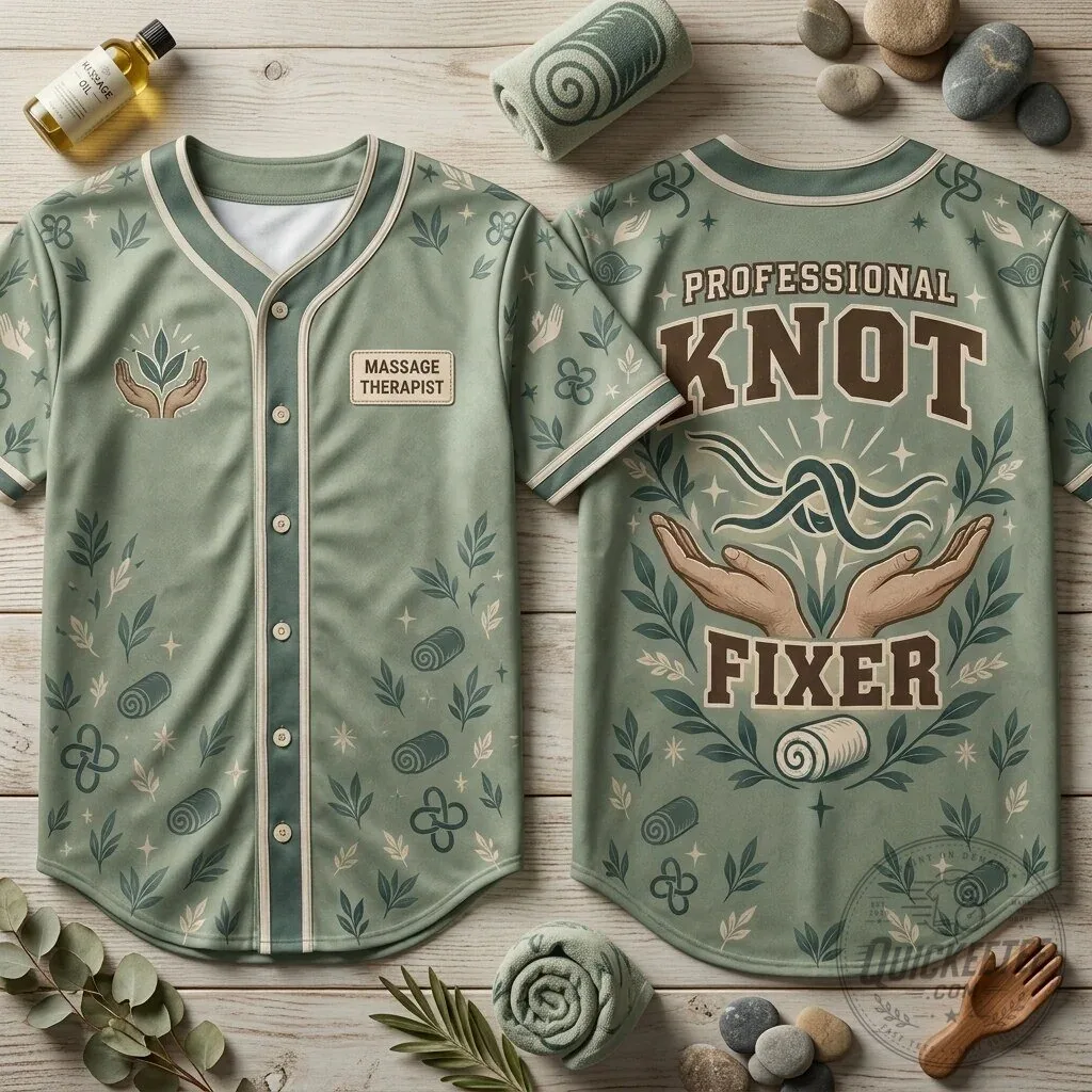 Professional Knot Fixer Massage Therapist Baseball Jersey 3 Professional Knot Fixer Massage Therapist Baseball Jersey