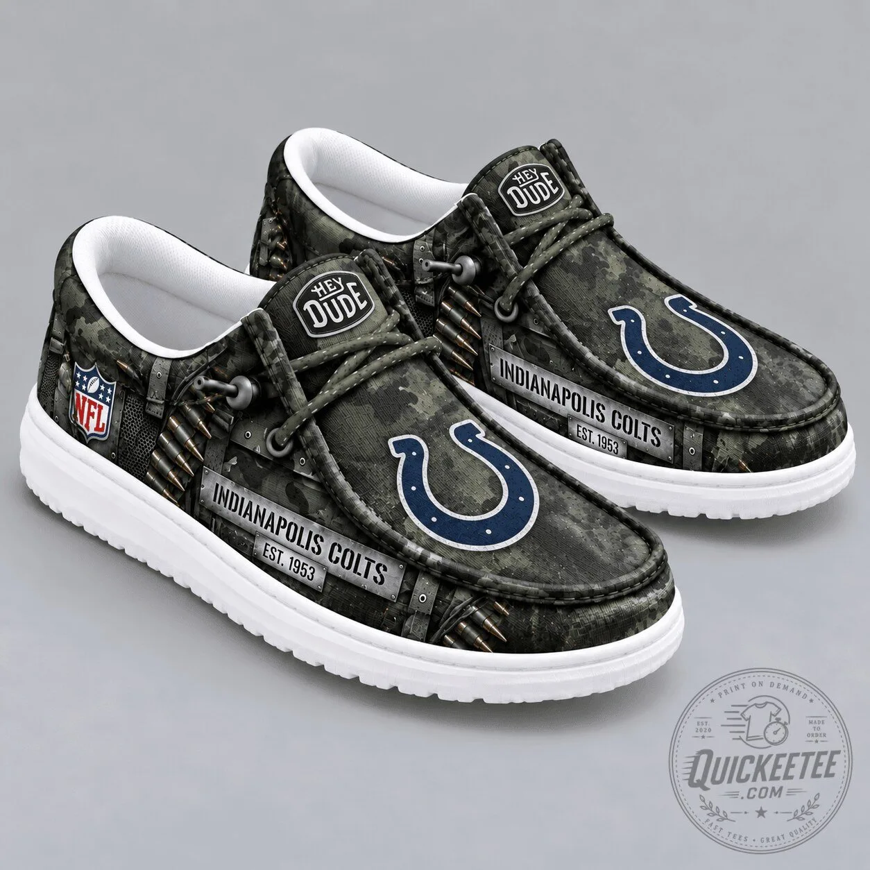 Indianapolis Colts NFL Military Camouflage Loafer Shoes