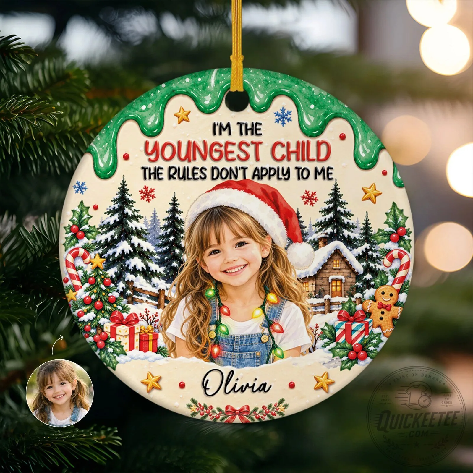 Personalized Sibling Rules Christmas Tree Ornament - Custom Photo Holiday Decoration 8 Personalized Sibling Rules Christmas Tree Ornament - Custom Photo Holiday Decoration