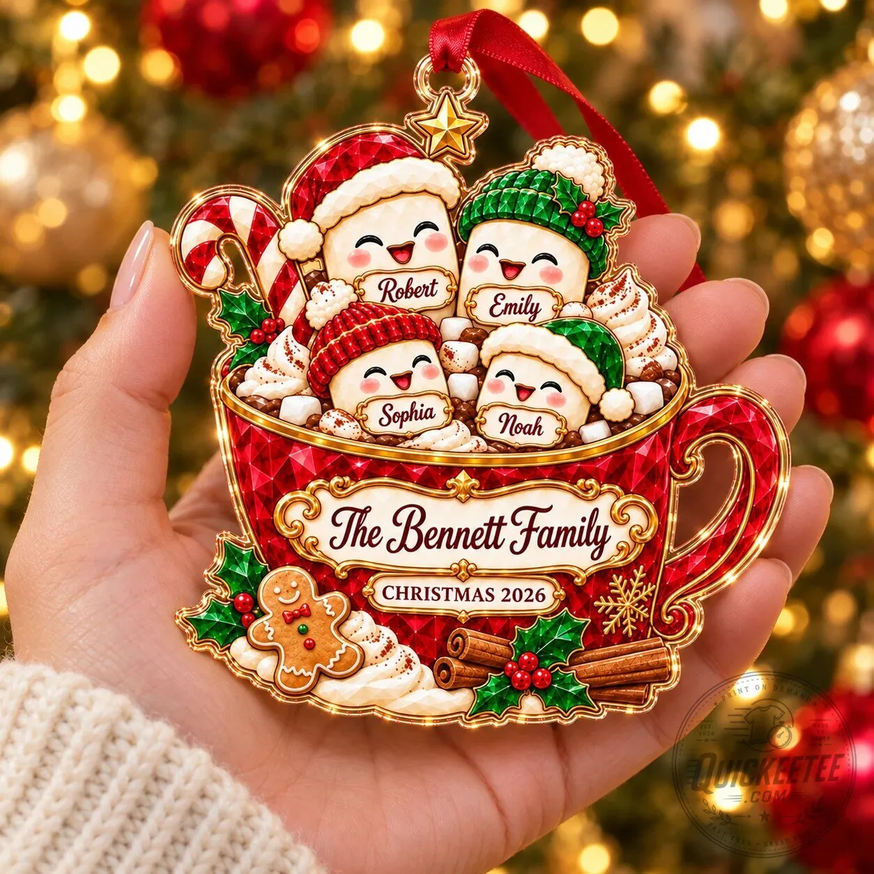 Personalized Hot Cocoa Mug Family Christmas Tree Ornament 5 Personalized Hot Cocoa Mug Family Christmas Tree Ornament