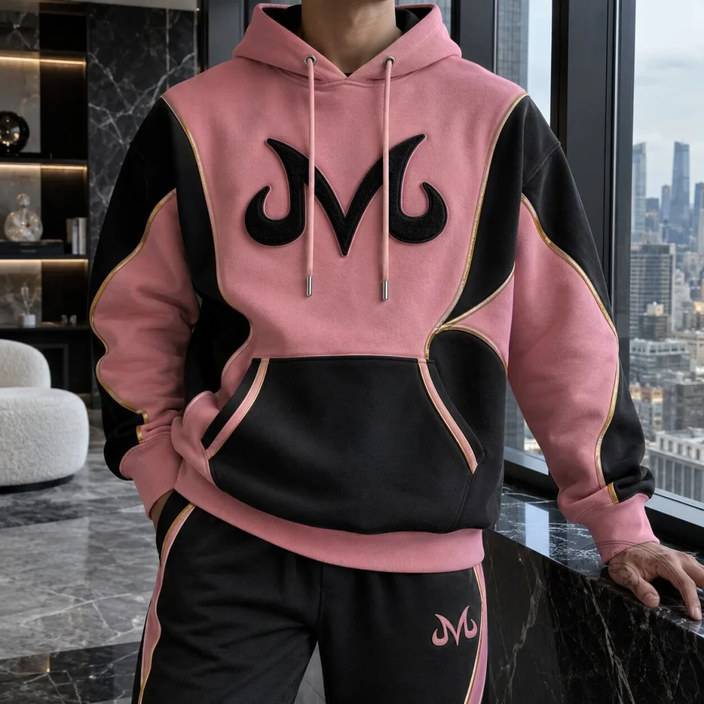 Dragon Ball Z Majin Buu Pink and Black Anime Graphic Hoodie Dragon Ball Z Majin Buu Pink and Black Anime Graphic Hoodie