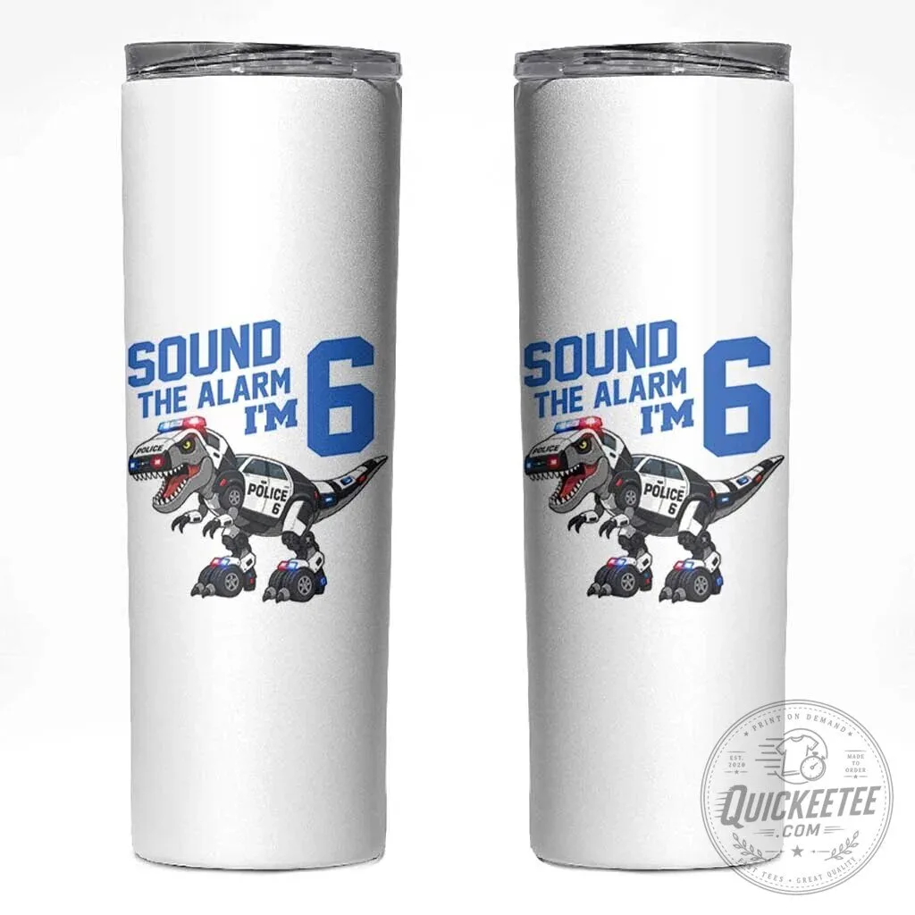 Funny Dinosaur Police Patrol Sixth Birthday Tumbler
