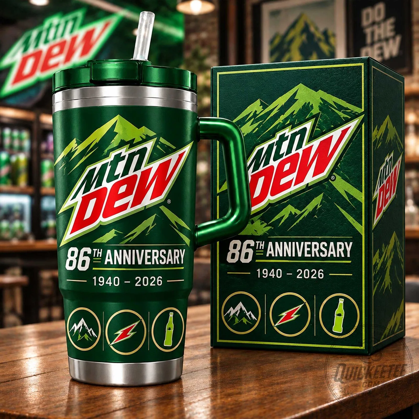 Mountain Dew 86th Anniversary 1940-2026 Insulated Handle Tumbler with Lid