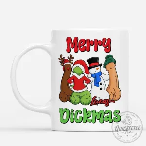Funny Merry Dickmas Christmas Holiday Coffee Mug