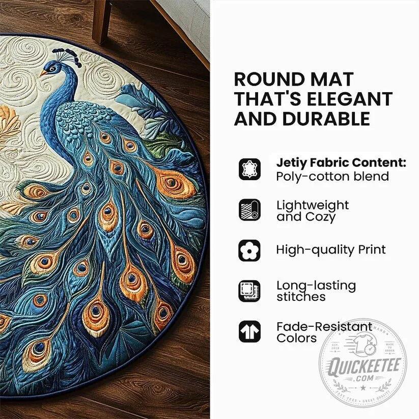 Santa Claus Christmas Gift Delivery Round Quilted Floor Mat 11 Santa Claus Christmas Gift Delivery Round Quilted Floor Mat