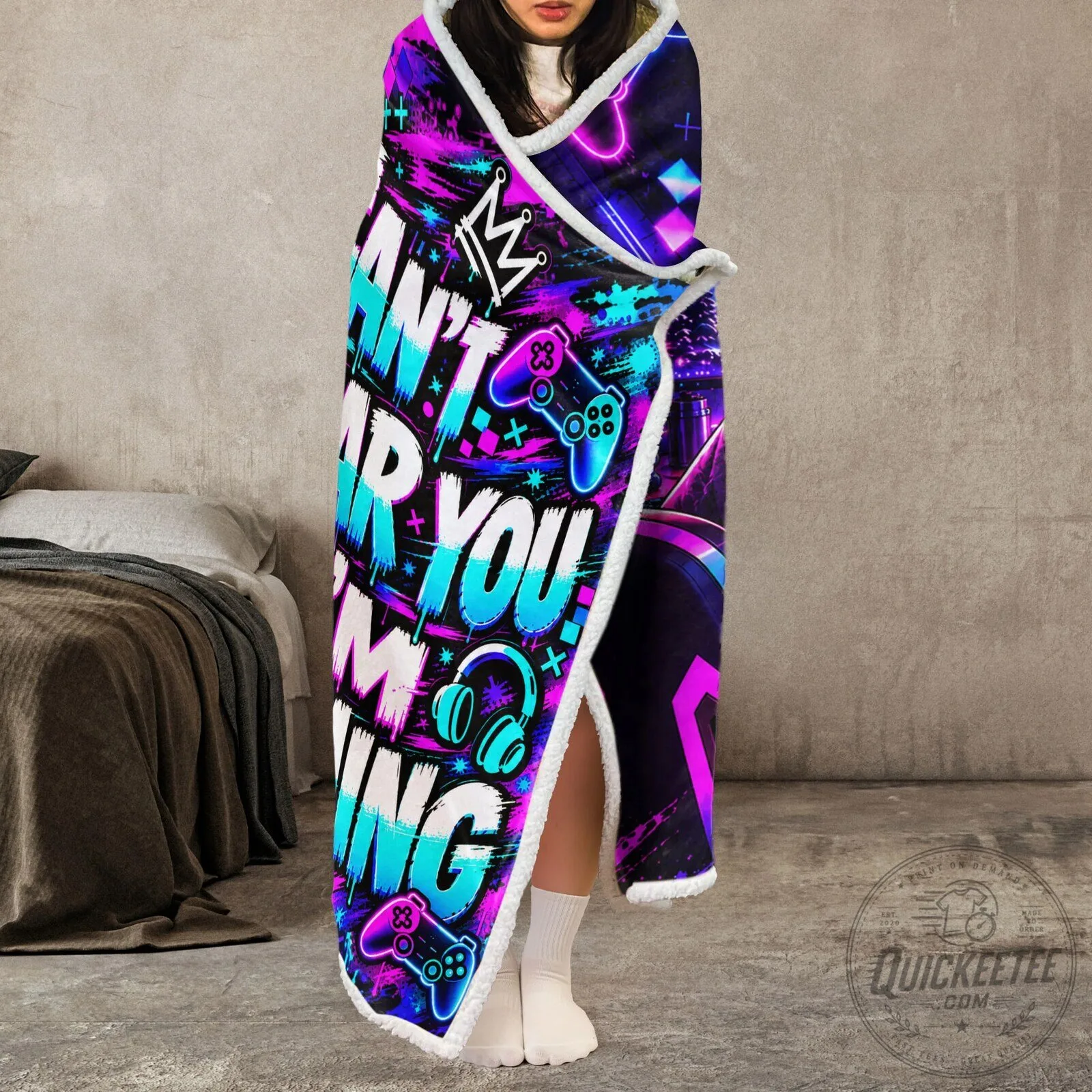 Personalized Gamer I'm Gaming Do Not Disturb Custom Name Hooded Blanket 12 Personalized Gamer I