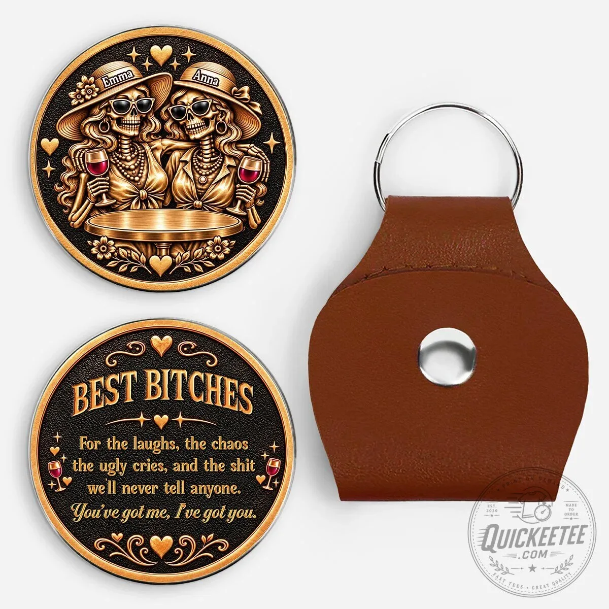 Best Bitches Skeleton Friends Personalized Pocket Hug Keychain for Best Friends 8 Best Bitches Skeleton Friends Personalized Pocket Hug Keychain for Best Friends