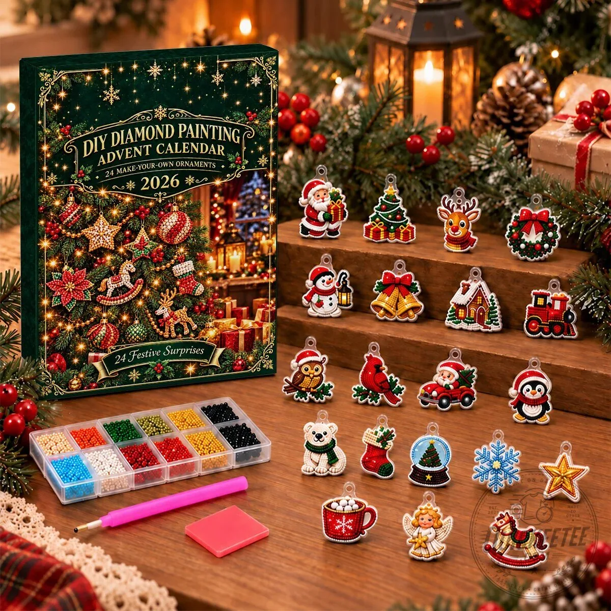 DIY Diamond Painting Advent Calendar Kit with 24 Make-Your-Own Christmas Ornaments 2D 12 DIY Diamond Painting Advent Calendar Kit with 24 Make-Your-Own Christmas Ornaments 2D