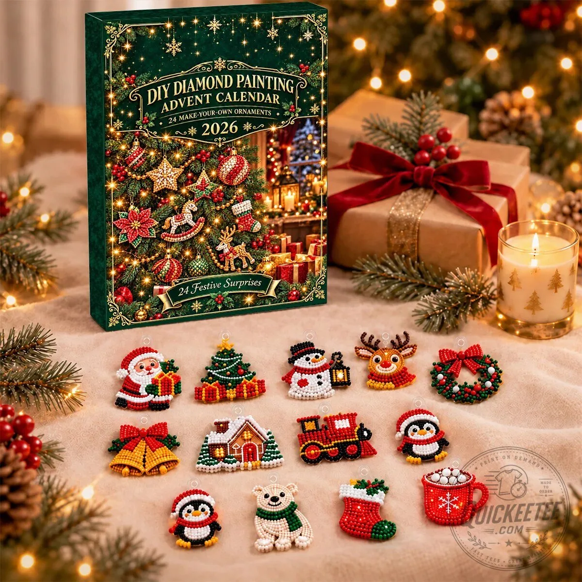 DIY Diamond Painting Advent Calendar Kit with 24 Make-Your-Own Christmas Ornaments 2D 17 DIY Diamond Painting Advent Calendar Kit with 24 Make-Your-Own Christmas Ornaments 2D