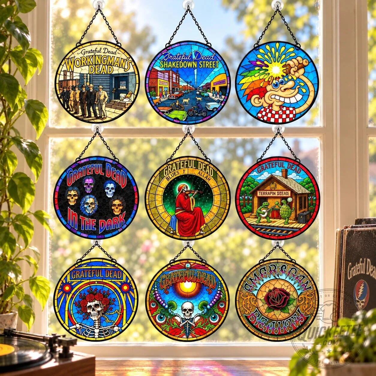 Grateful Dead Album Art Stained Glass Suncatcher Window Decor