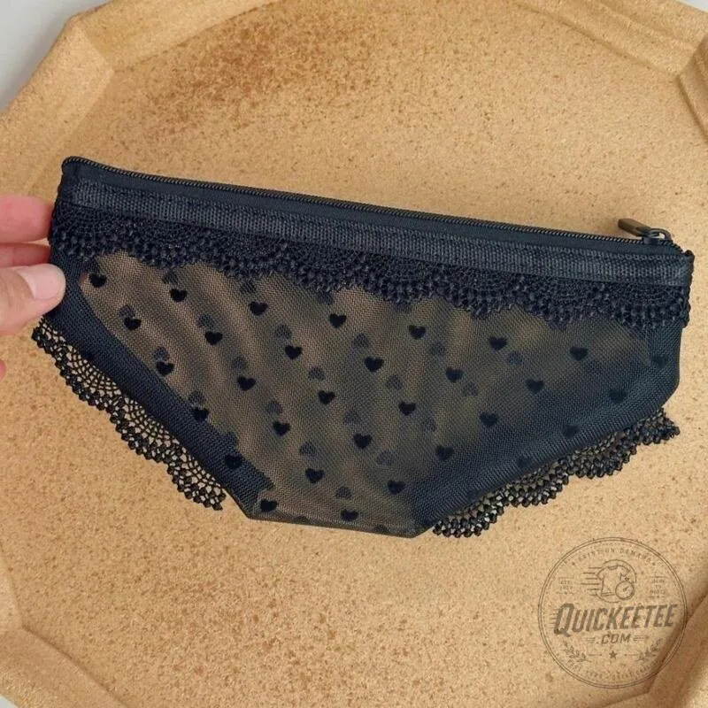 Y2K Lace Heart Panties Shaped Mesh Cosmetic Bag with Zipper Closure 33 Y2K Lace Heart Panties Shaped Mesh Cosmetic Bag with Zipper Closure
