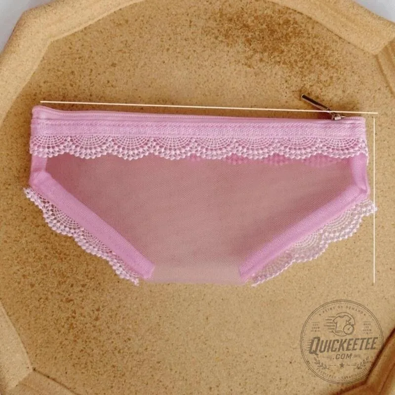 Y2K Lace Heart Panties Shaped Mesh Cosmetic Bag with Zipper Closure 35 Y2K Lace Heart Panties Shaped Mesh Cosmetic Bag with Zipper Closure