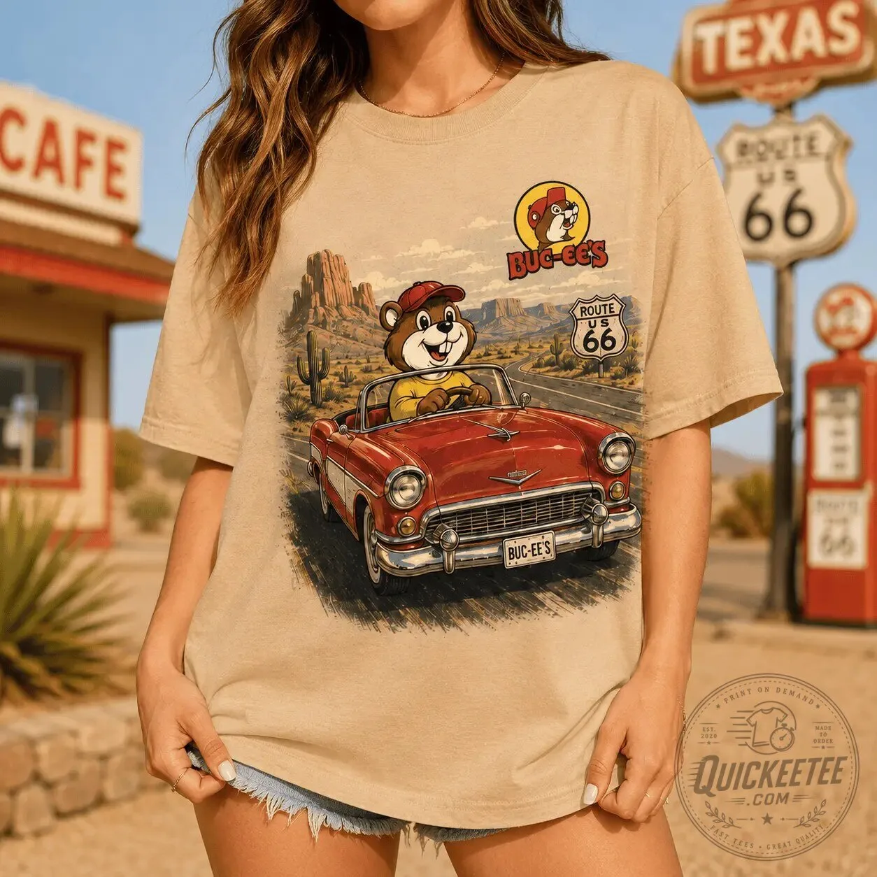 Buc-ee's Road Trip Adventure Route 66 Texas Travel Graphic T-Shirt 12 Buc-ee