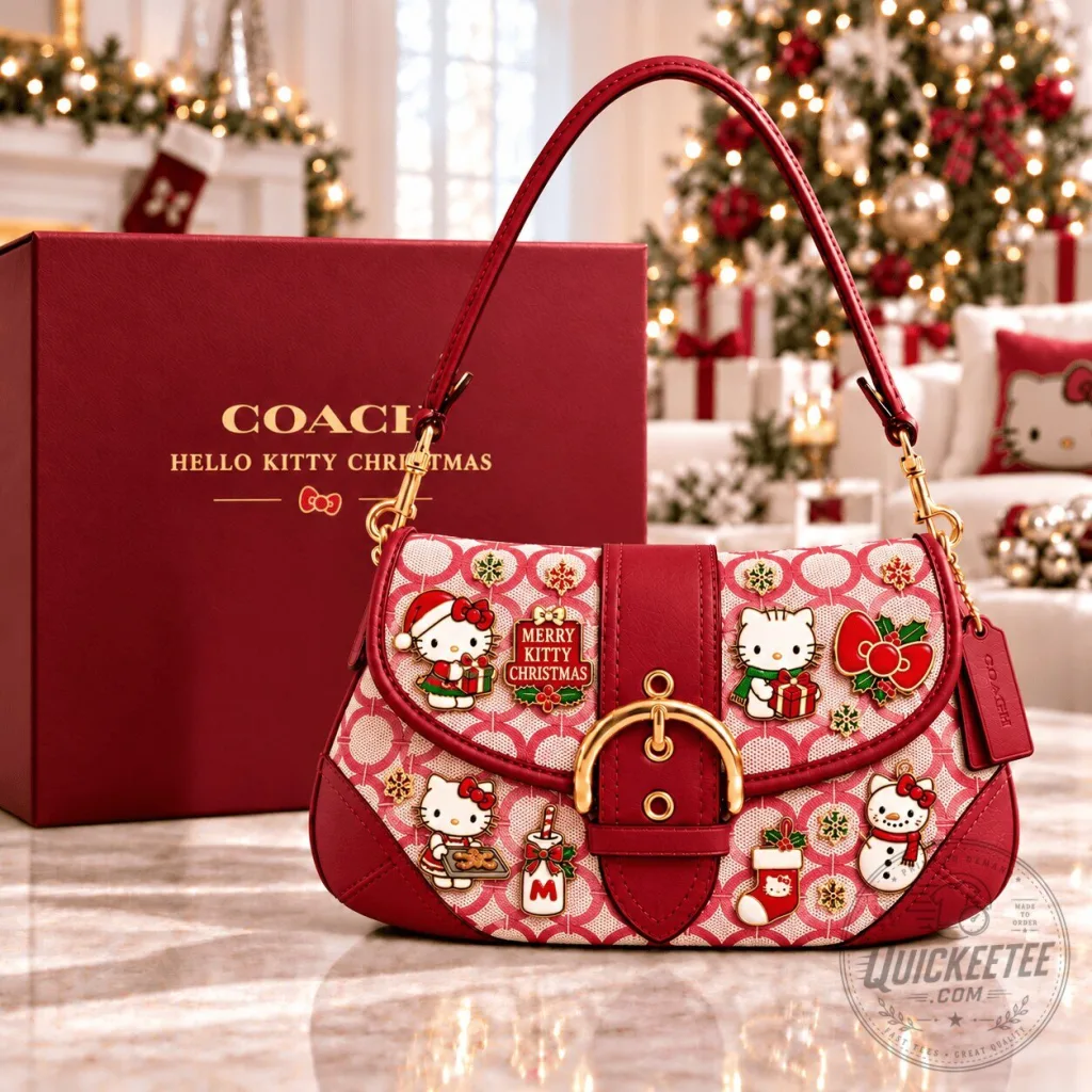 Hello Kitty Christmas Coach Soho Bag with Festive Charms Hello Kitty Christmas Coach Soho Bag with Festive Charms