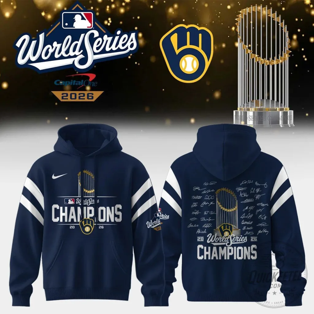 Navy Blue Hoodie Celebrating Milwaukee Brewers 2026 World Series Championship Navy Blue Hoodie Celebrating Milwaukee Brewers 2026 World Series Championship
