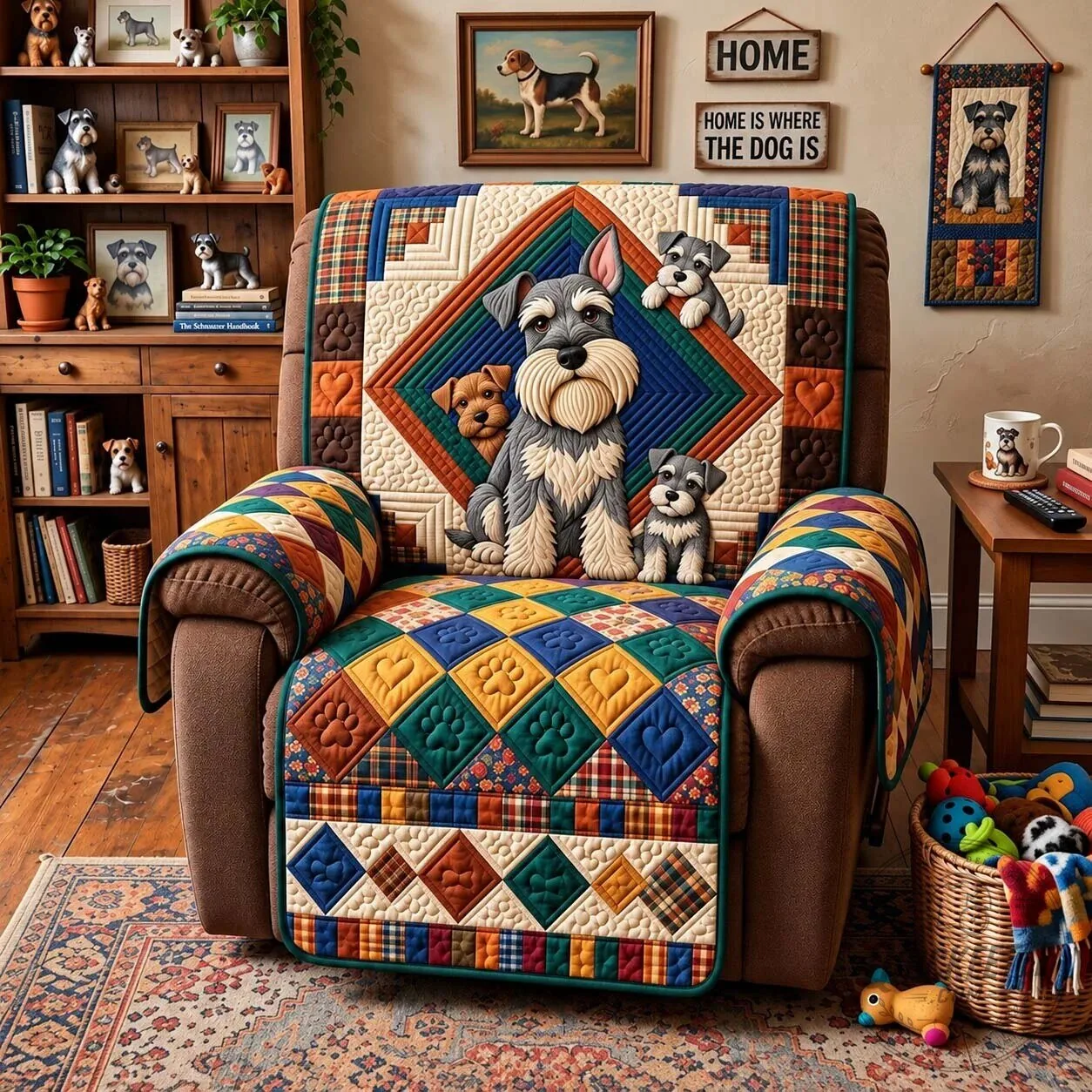 Schnauzer Dog Lover Quilted Sofa Cover 11 Schnauzer Dog Lover Quilted Sofa Cover