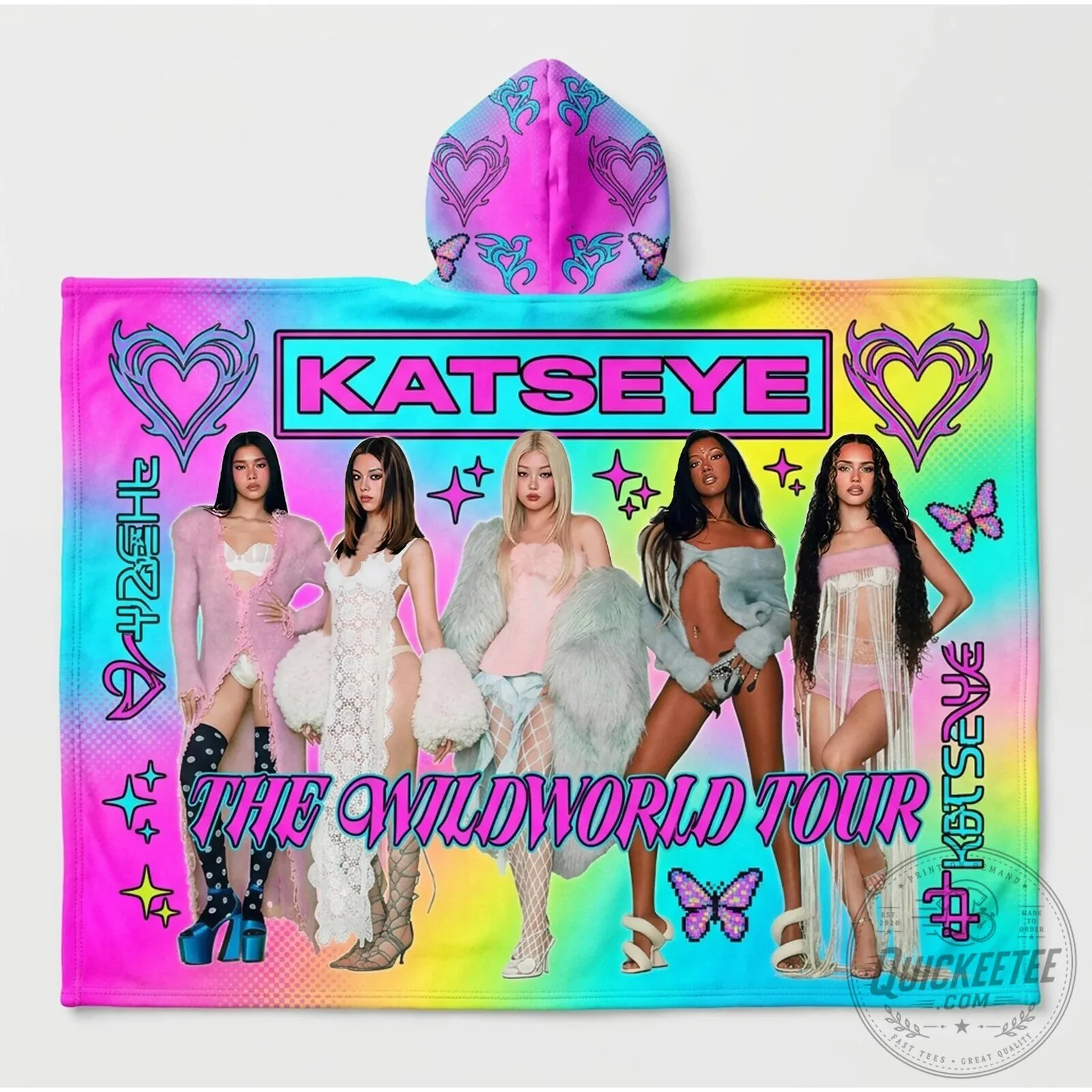 Katseye The Wildworld Tour Hooded Blanket for Music Fans