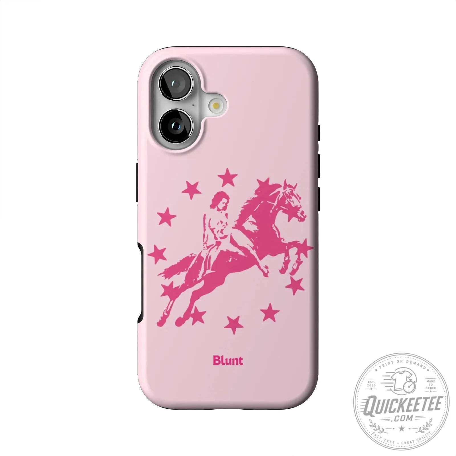 Pink Horseback Rider and Stars Blunt iPhone Case 3 Pink Horseback Rider and Stars Blunt iPhone Case