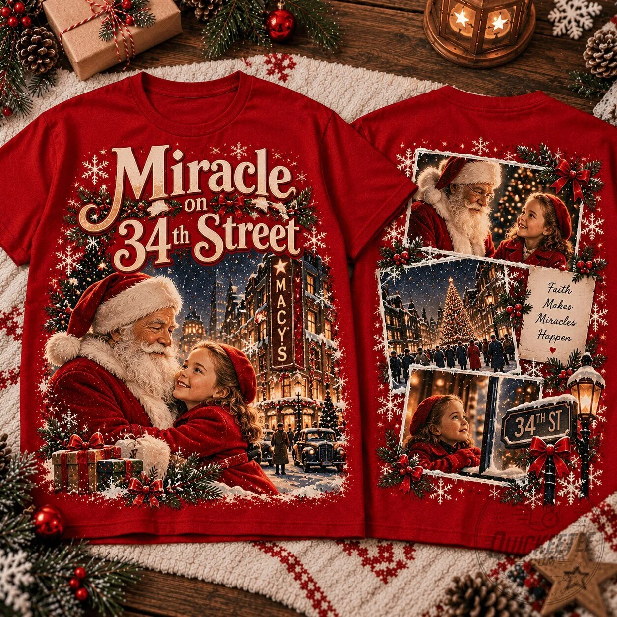 Miracle on 34th Street Christmas Santa Claus and Natalie Wood T-Shirt 1 Miracle on 34th Street Christmas Santa Claus and Natalie Wood T-Shirt